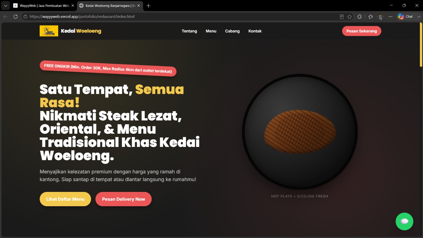 Website E-Menu & Sistem Delivery Kedai Woeloeng